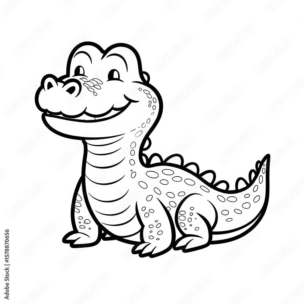 Fototapeta premium coloring page for kids with crocodile 