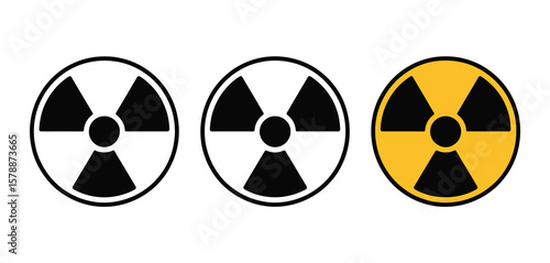 Radiation Symbol Set Black and Yellow