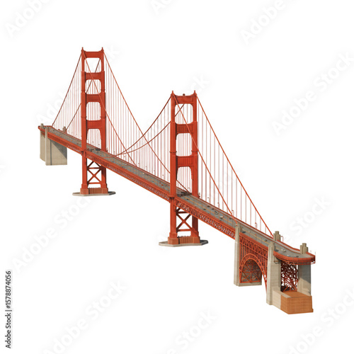 3d Render Golden Gate Bridge San Francisco Landmark Architecture
