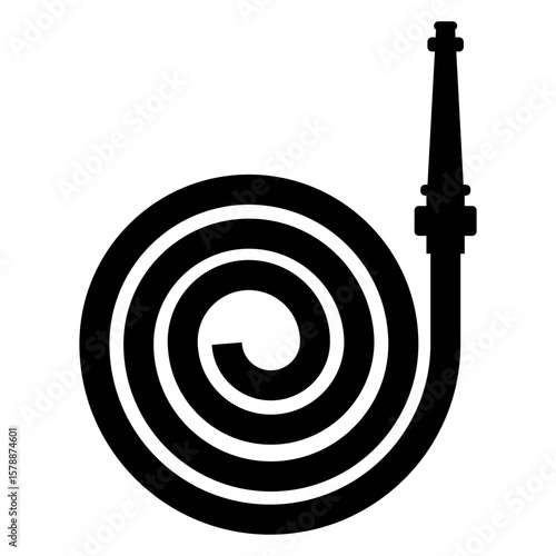 Icono silueta de manguera de bomberos en espiral 