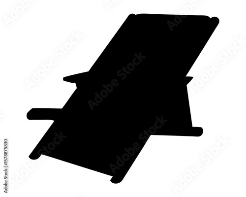 Silhouette of a Classic Wooden Deckchair Beckoning Relaxation and Seaside Leisure