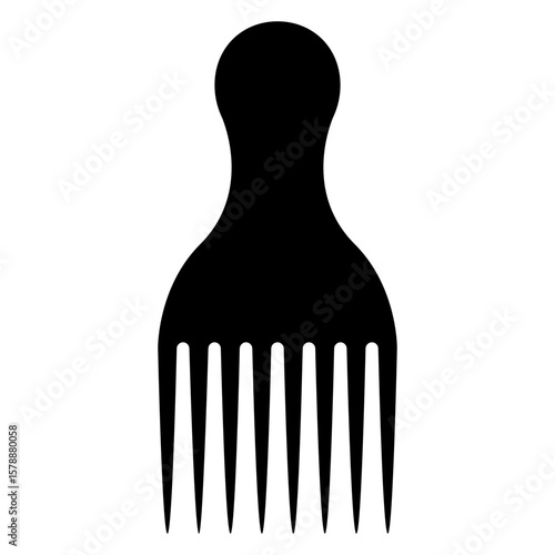 Icono silueta de peine para rizos