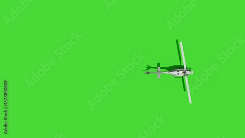 footage of a helicopter landing with green screen
