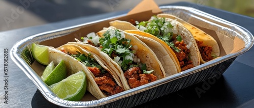 Tacos in foil container