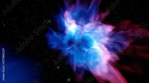 Wallpaper Mural Swirling nebula of blues, purples and white in deep space, stars visible Torontodigital.ca