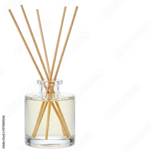 Aromatic Reed Diffuser Glass Bottle for Home Fragrance Transparent Background