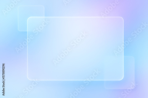 Liquid glass glassmorphism rectangle landscape in elegant style abstract background copy space for design and etc