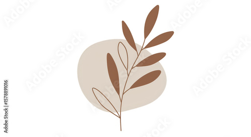 Beige Leaf Shape Illustration Transparent Backdrop Floral Element