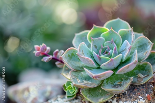 Wallpaper Mural Close up of an echeveria succulent showing its vibrant colors and intricate details Torontodigital.ca
