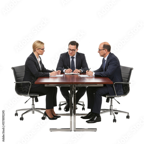 Business Meeting People in Suits PNG with Transparent Background