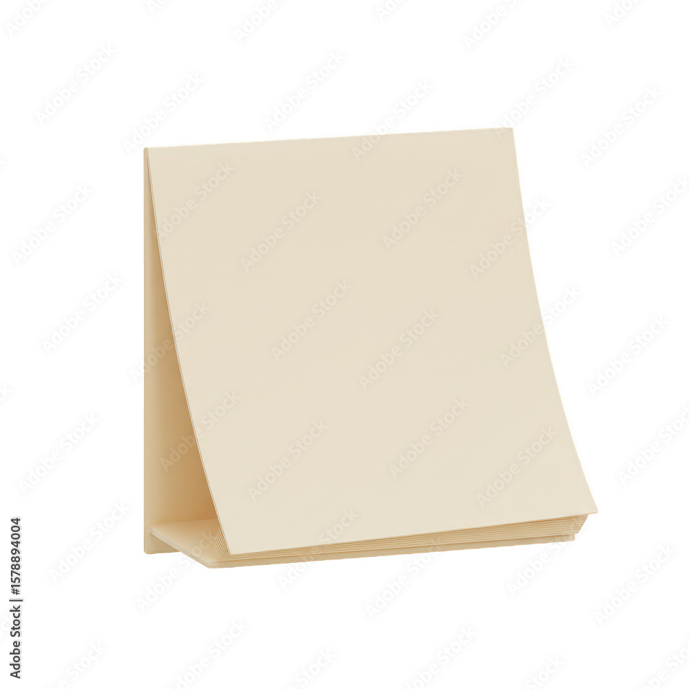 Fototapeta premium Beige Desk Calendar 3D Render Blank Template Page on Transparent Background