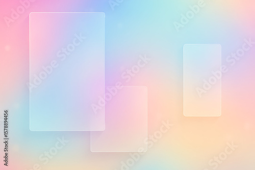Liquid glass glassmorphism rectangle landscape in elegant style abstract background copy space for design and etc