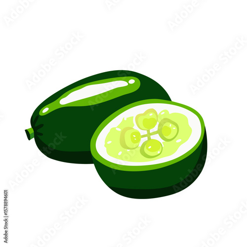 Feijoa fruit icon for culinary and medicine