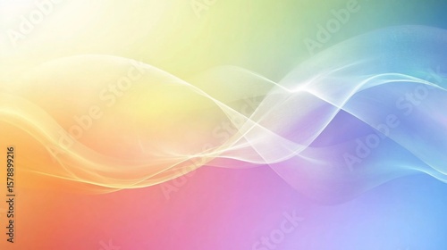 Abstract wavy lines on a colorful gradient backdrop with flowing smooth lines