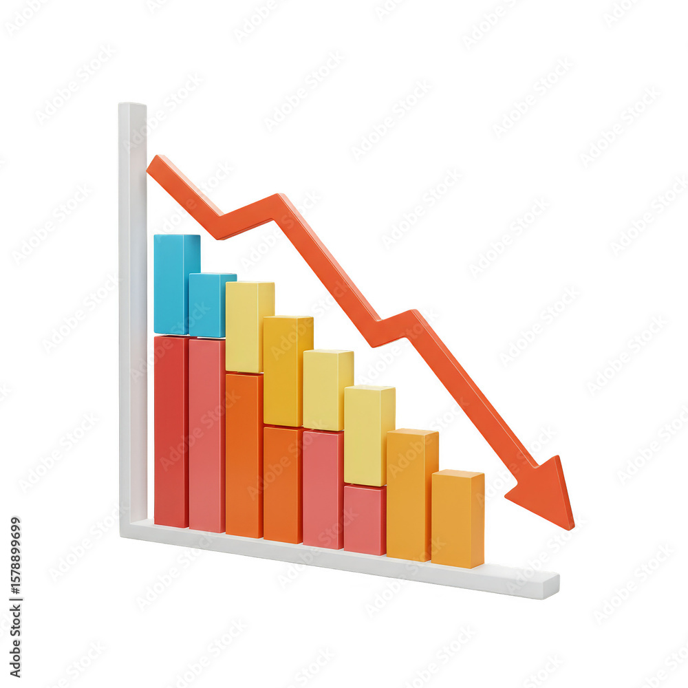 Falling Graph 3D Illustration Business Arrow Decrease Chart Diagram Falling Graph 3D Illustration Business Arrow Decrease Chart Diagram