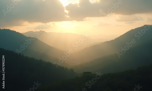 sunrise in the mountains