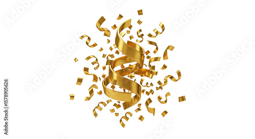 Golden Confetti Falling Celebration Festive Decorative Transparent PNG
