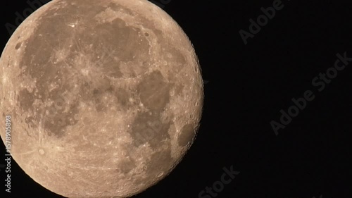 Moon, real 4K video shot with telescope