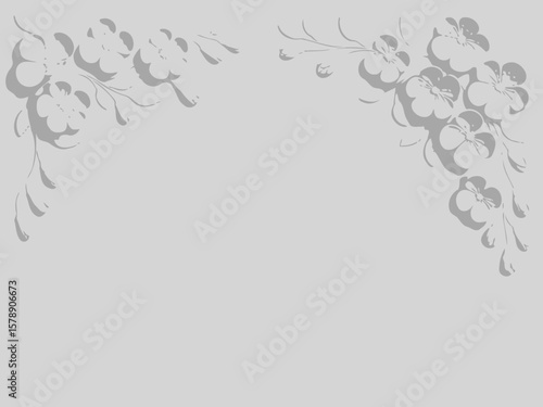 Elegant White Floral 3D Bas Relief Design for Wedding Invitations or Greeting Cards.