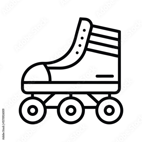 Roller Skate Icon Line Art Graphic Design