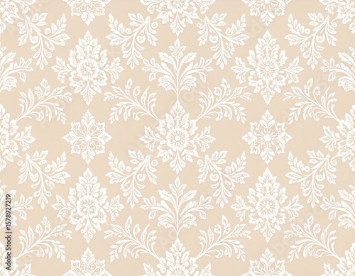 白いレース模様　アイボリー