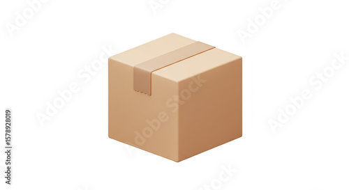 Isolated Cardboard Box Package Shipping Delivery with Transparent Background