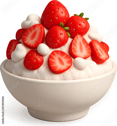 딸기빙수3D아이콘