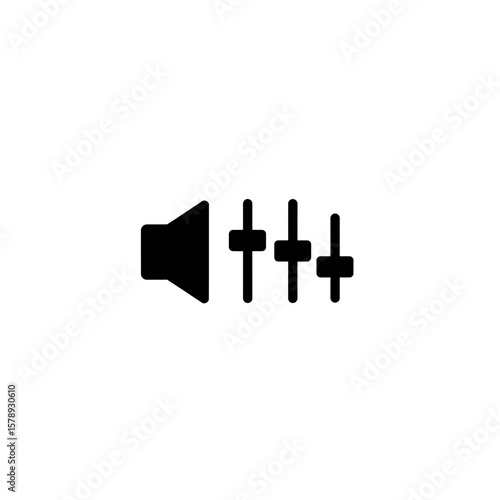 Volume Control Icon: A minimalist icon depicting sound volume control with the representation of a speaker and multiple faders indicating adjustment options.
