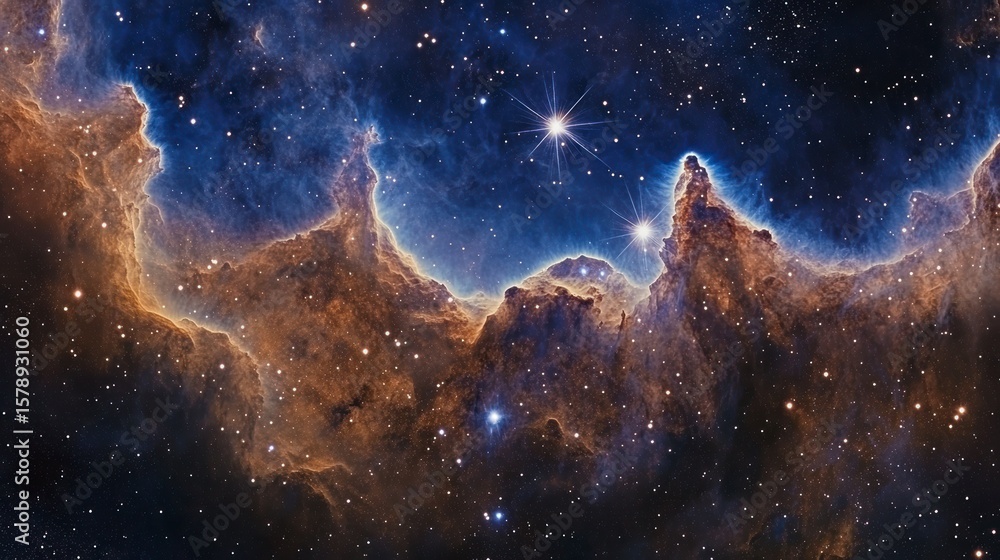 Fototapeta premium Stunning cosmic nebula with vibrant colors and bright stars.