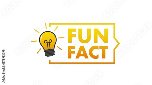 Fun Fact Badge with Light Bulb and Green Screen Background