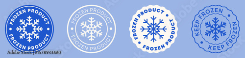 Keep Frozen Vector Sign. Frozen Product Label Isolated. Set of Badges. Snowflake Icon