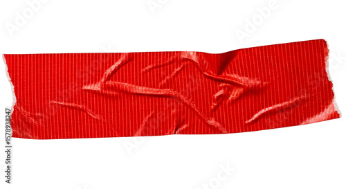 Red Tape Strip Isolated On Black Background