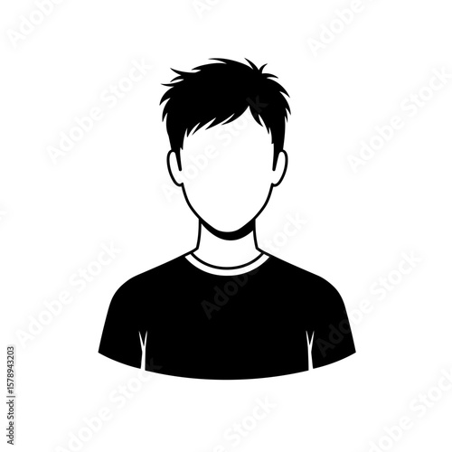 Anonymous Portrait: Silhouette of a person in minimalist vector art, embodies the essence of anonymity and universality. Capturing the essence of human identity without revealing it.