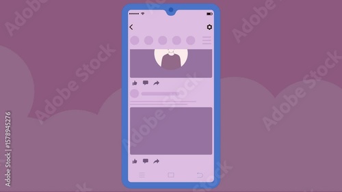 Social Media Scrolling. 2d Animation video related to Social media page scrolling. Social Media Newsfeed scrolling.