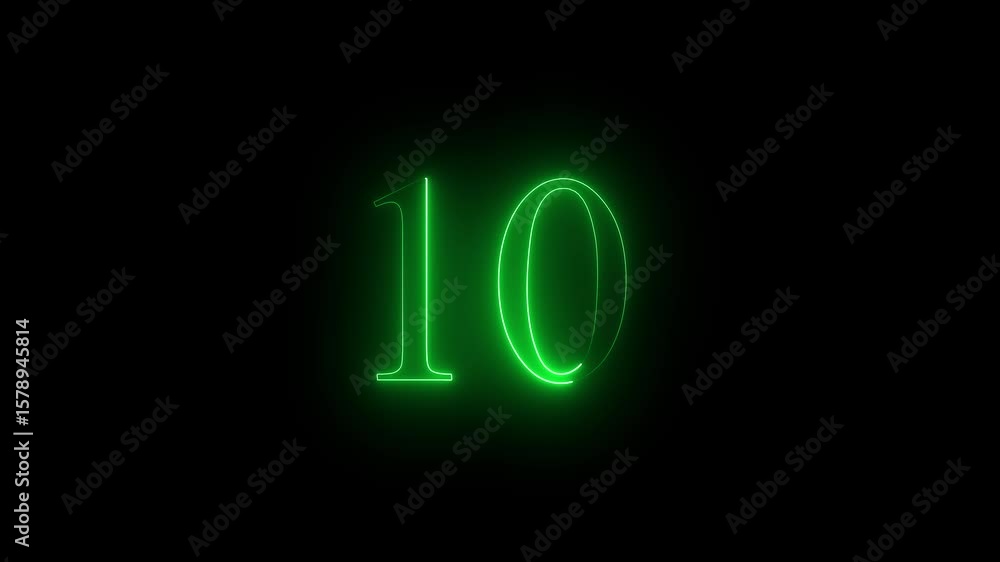 neon 10 number icon with a bright, glowing effect, smoothly transitioning between colors. neon 10 number icon with a bright, glowing effect, smoothly transitioning between colors.