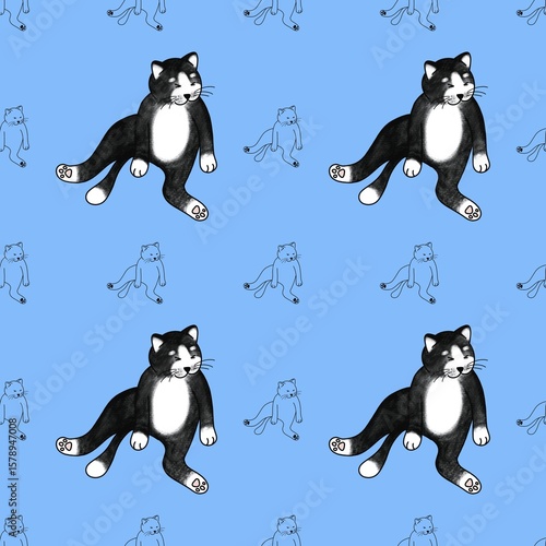 Cute cat pattern images are suitable for printing on product surfaces