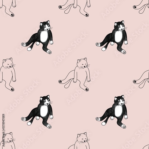 Cute cat pattern images are suitable for printing on product surfaces