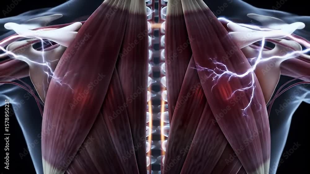 Spinal cord and back muscles with electrical activity Stock ビデオ | Adobe ...