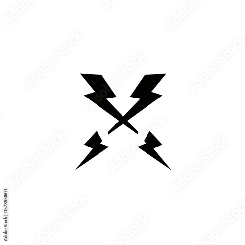 Electric Bolt: Powerful black lightning bolts striking across a clean backdrop, representing speed, energy, and innovation.