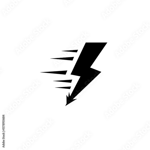 Free Download Power Bolt: A dynamic emblem of raw energy and speed, a graphic illustration showcases a striking lightning bolt with streaks, emphasizing swift motion. - GFXLoad