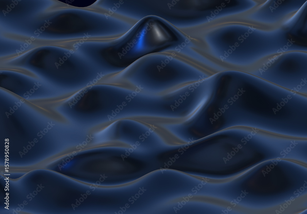 Fototapeta premium Dark Abstract silk liquid metallic texture design fluid metal substance wave effect 3d rendering