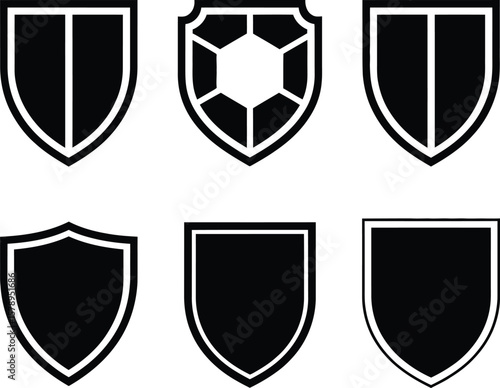 Shield icons set. Simple illustration of 9 shield vector icons for web