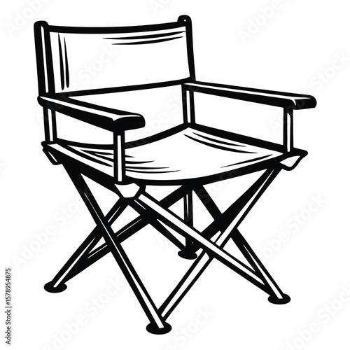 Black and white director chair silhouette studio