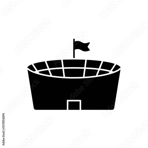 Stadium Silhouette: A simple silhouette of a stadium.