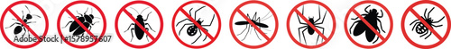 No Pests Allowed: Insect and Spider Control Warning Icons