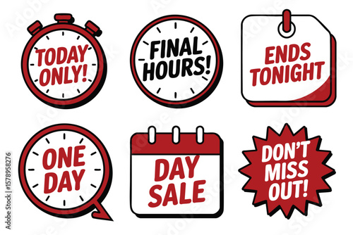 Urgent Sale Graphics: Time-Limited Offer Badges & Labels