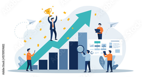 Team Collaboration Drives Business Growth Success Achieving Financial Targets Through Strategic Planning and Data Analysis in a Dynamic Market Environment