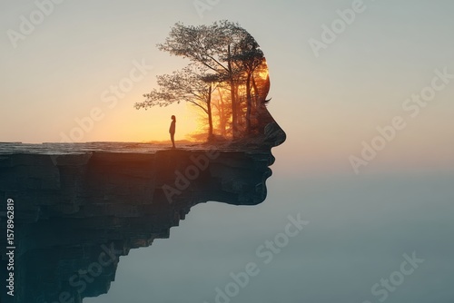 Exploring self-awareness through nature and personal growth at sunset