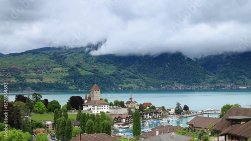 Timelapse journey through Spitz on Lake Thun showcasing stunning landscapes and charming architecture