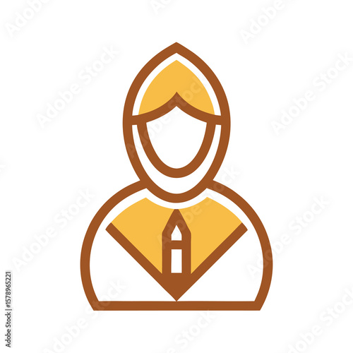 Simple vector illustration of a bishop or religious leader icon design